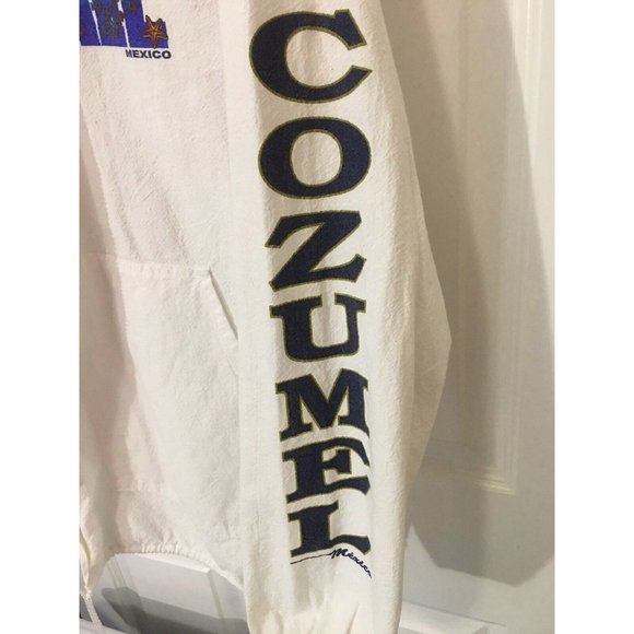 La Iguana Hoodie Full Zip Jacket Vtg 90 Cozumel Mexico Sz‎ M White Rare - Picture 7 of 7